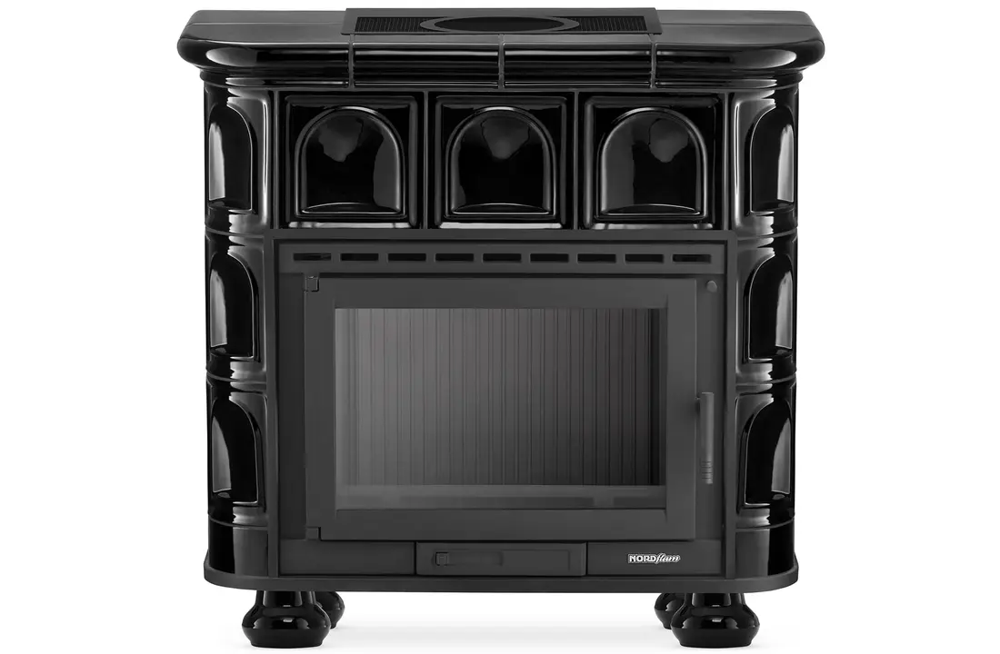 Tegelkachel - houtkachel - 13kW - keramisch - FLORENCJA - zwart