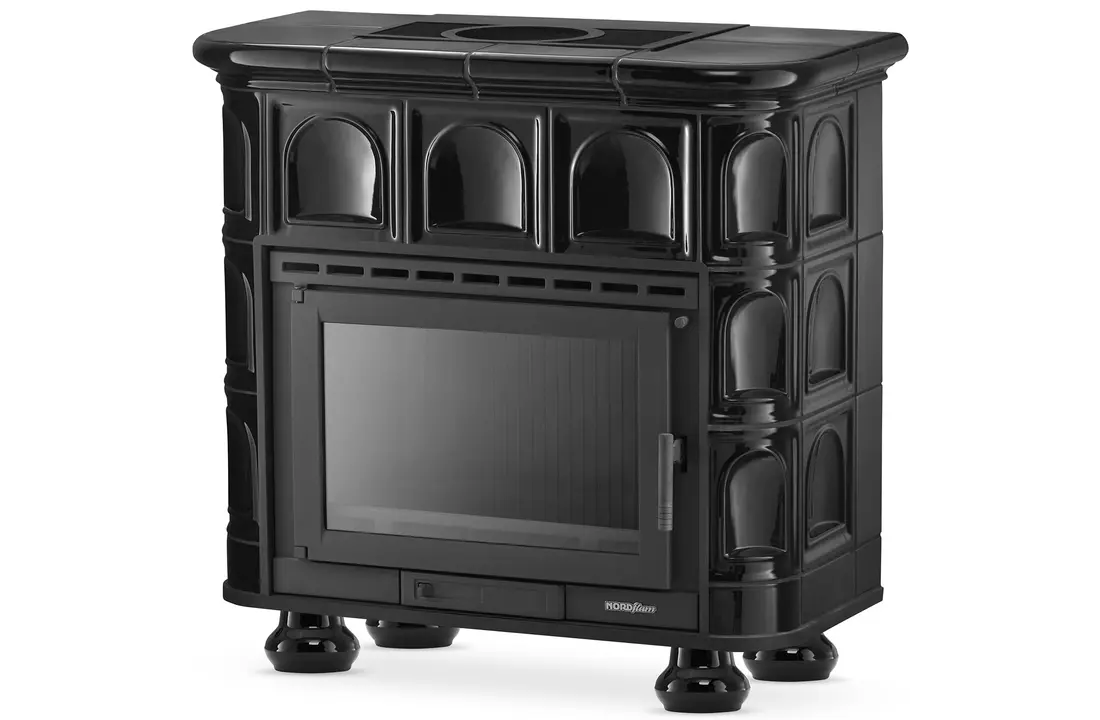 Tegelkachel - houtkachel - 13kW - keramisch - FLORENCE - zwart