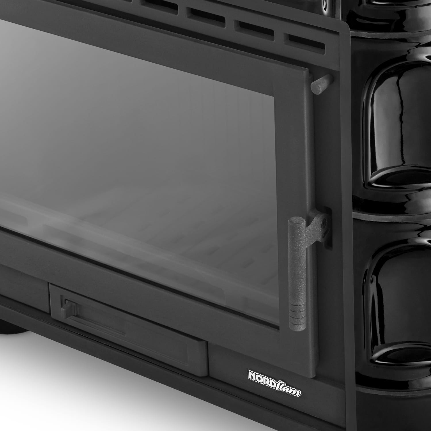 Tegelkachel - houtkachel - 13kW - keramisch - FLORENCJA - zwart