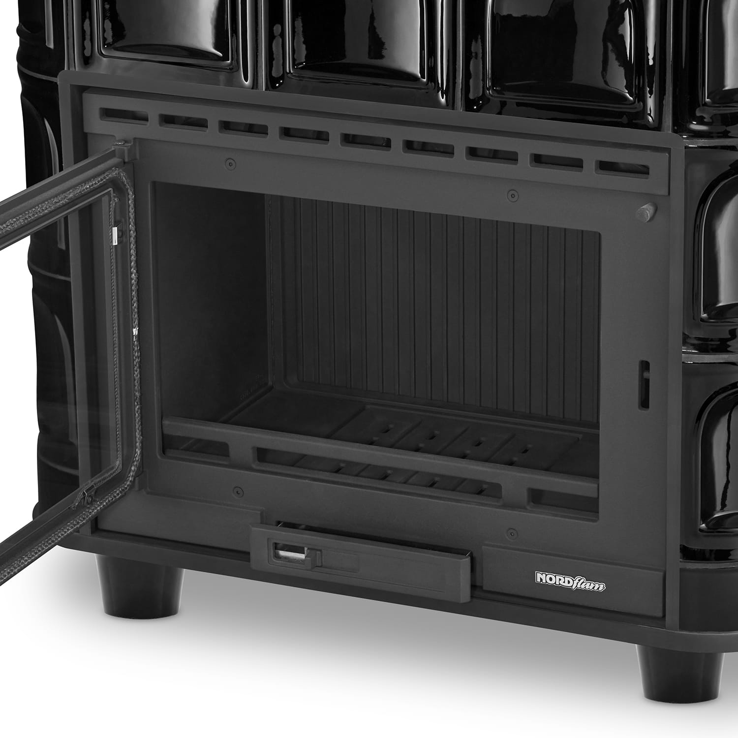 Tegelkachel - houtkachel - 13kW - keramisch - FLORENCE - zwart