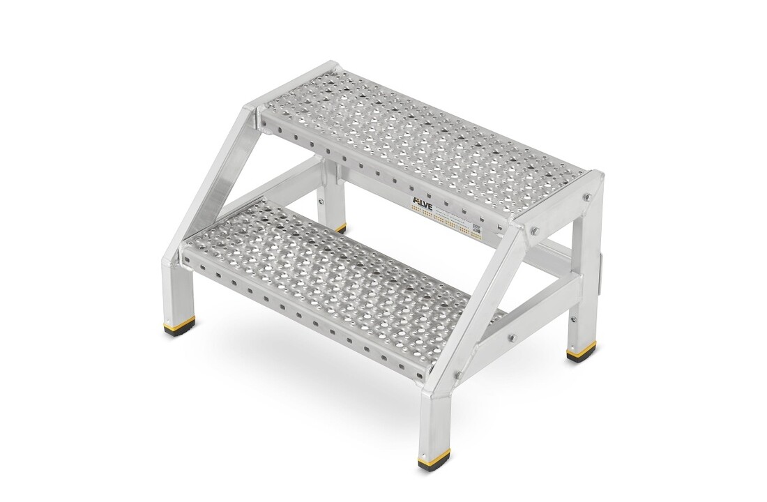 ALOSS Magazijnladder Aluminium 2 treden - Max 150 kg