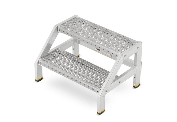 Opstapje - 2 treden - aluminium - 2,40 m werkhoogte - 150 kg