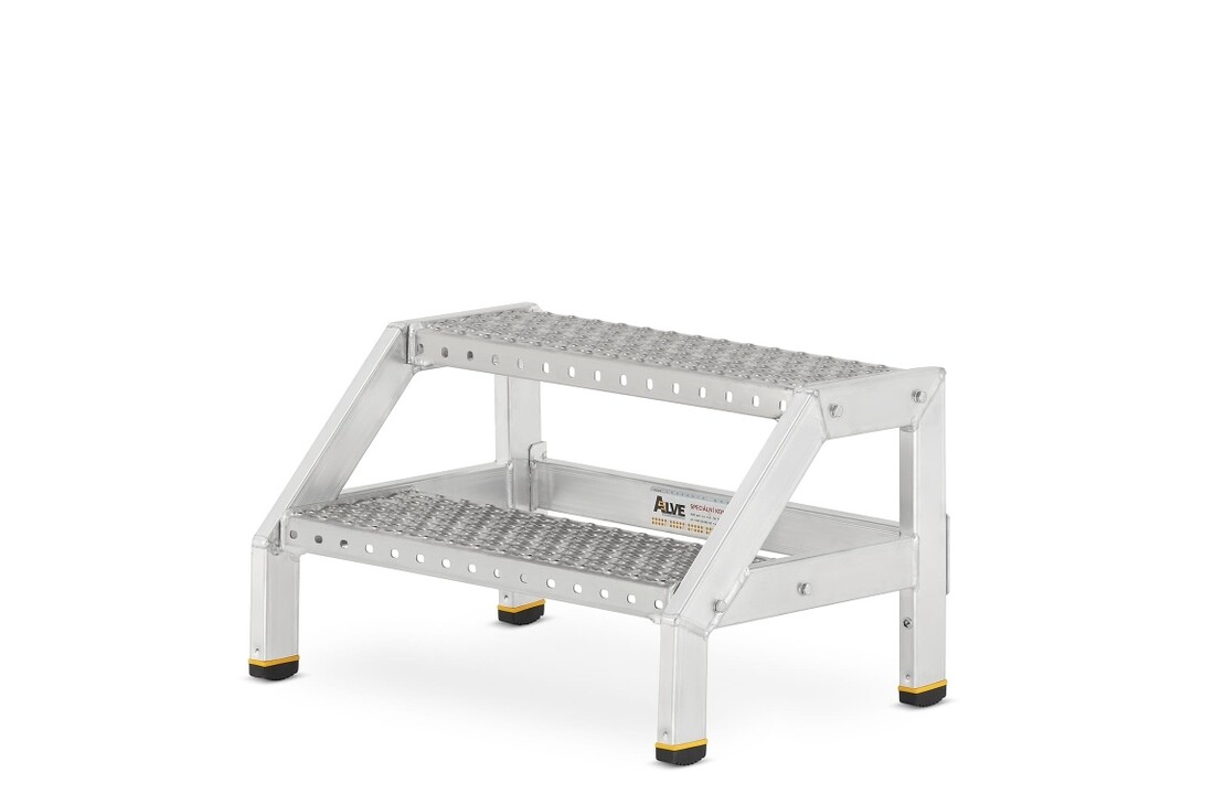 ALOSS Magazijnladder Aluminium 2 treden - Max 150 kg
