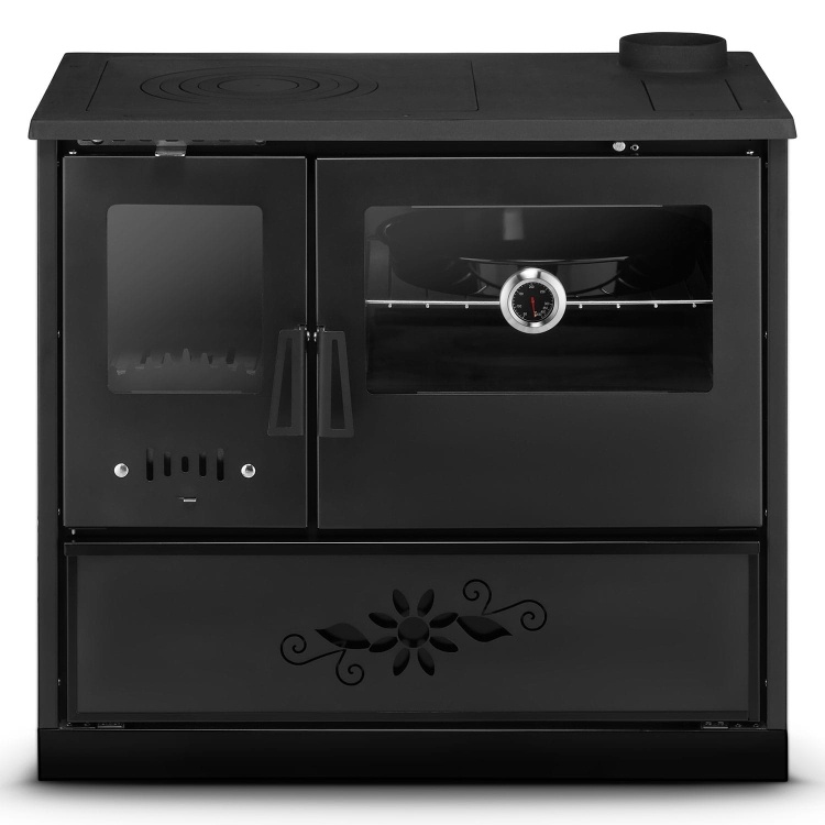 Houtfornuis - houtkachel met oven - 9 kW - URUS 7040 - zwart