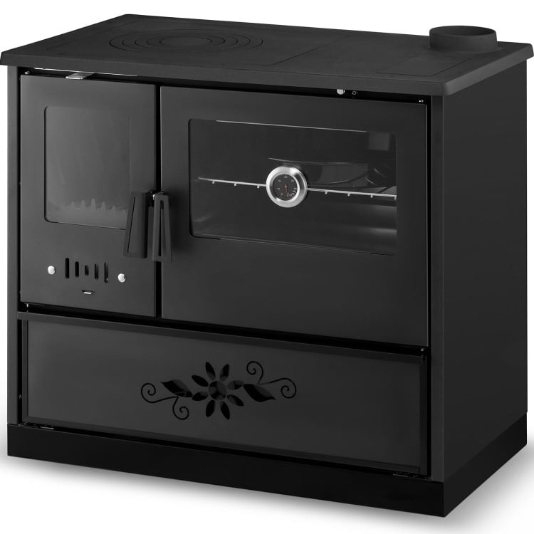 Houtfornuis - houtkachel met oven - 9 kW - URUS 7040 - zwart