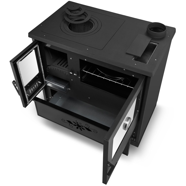 Houtfornuis - houtkachel met oven - 9 kW - URUS 7040 - zwart