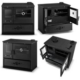 Houtfornuis - houtkachel met oven - 9 kW - URUS 7040 - zwart