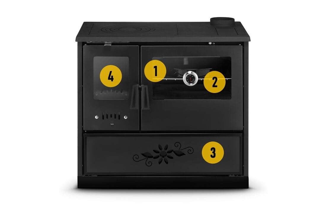 Houtkachel URUS 7040 - Zwart - 9 kW