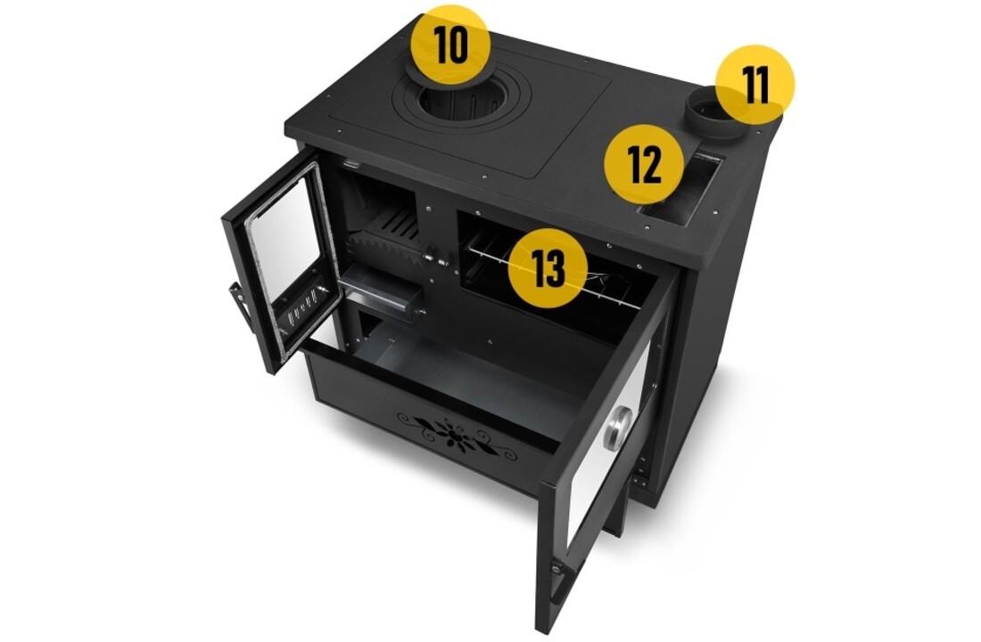 Houtkachel URUS 7040 - Zwart - 9 kW