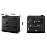 Houtfornuis - houtkachel met oven - 9 kW - URUS 7040 - zwart