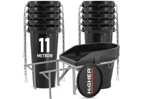 Stortkoker - met draagconstructie - 11 m - Ø 60-41 cm - zwart