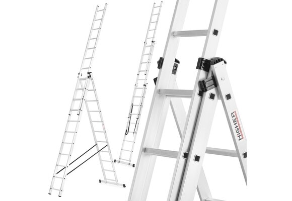 HIGHER Multifunctionele Aluminium Ladder 3x11 / 8,45m / 150kg