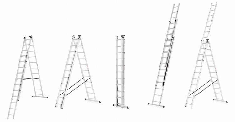 HIGHER Multifunctionele Aluminium Ladder 3x11 / 8,45m / 150kg