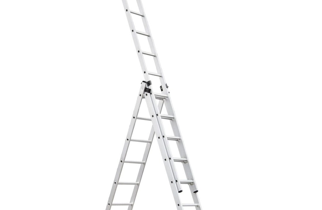 HIGHER Universele Aluminium Ladder 7.38m - 150kg Draagvermogen + Haken