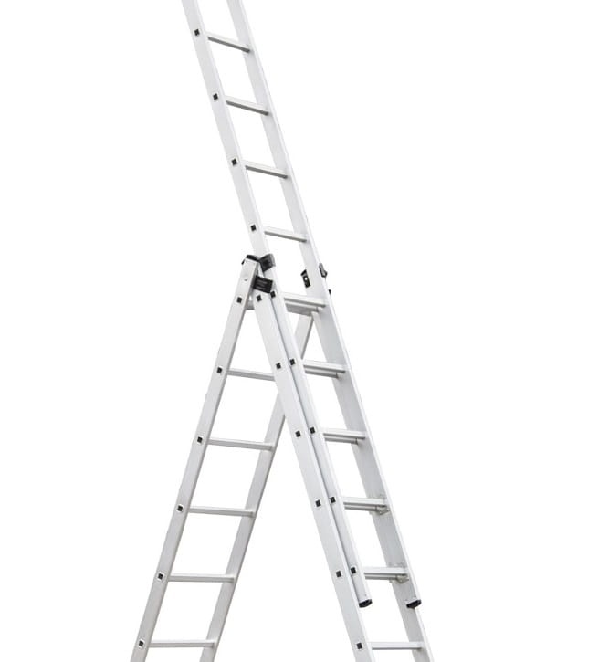 HIGHER Universele Aluminium Ladder 7.38m - 150kg Draagvermogen + Haken