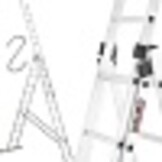 HIGHER Universele Aluminium Ladder 7.38m - 150kg Draagvermogen + Haken