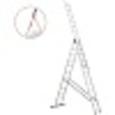 HIGHER Universele Aluminium Ladder 7.38m - 150kg Draagvermogen + Haken