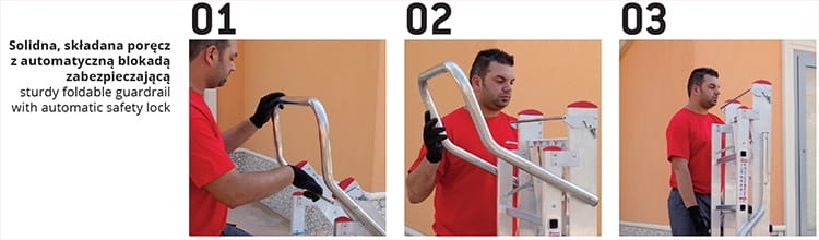 Faraone magazijnladder 3 treden CM50.03 - 2,47m