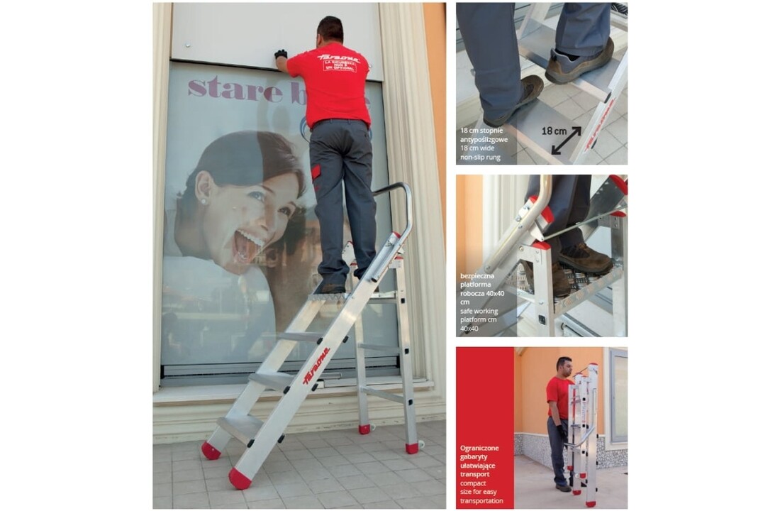 Faraone magazijnladder 3 treden CM50.03 - 2,47m