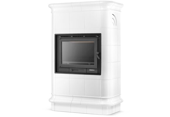 Tegelkachel - houtkachel - 13 kW - keramisch - ROMA - wit