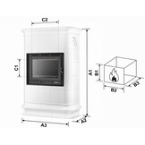 Tegelkachel - houtkachel - 13 kW - keramisch - ROMA - wit