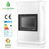 Tegelkachel - houtkachel - 13 kW - keramisch - ROMA - wit