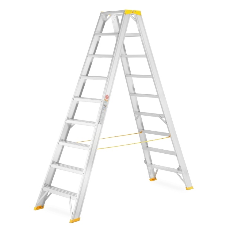Dubbele schaarladder ALOSS 2x9 sporten - Werkhoogte 3,91 m