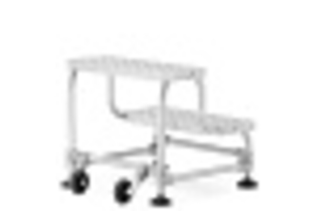 HIGHER Magazijnladder 2-traps mobiel aluminium 150kg