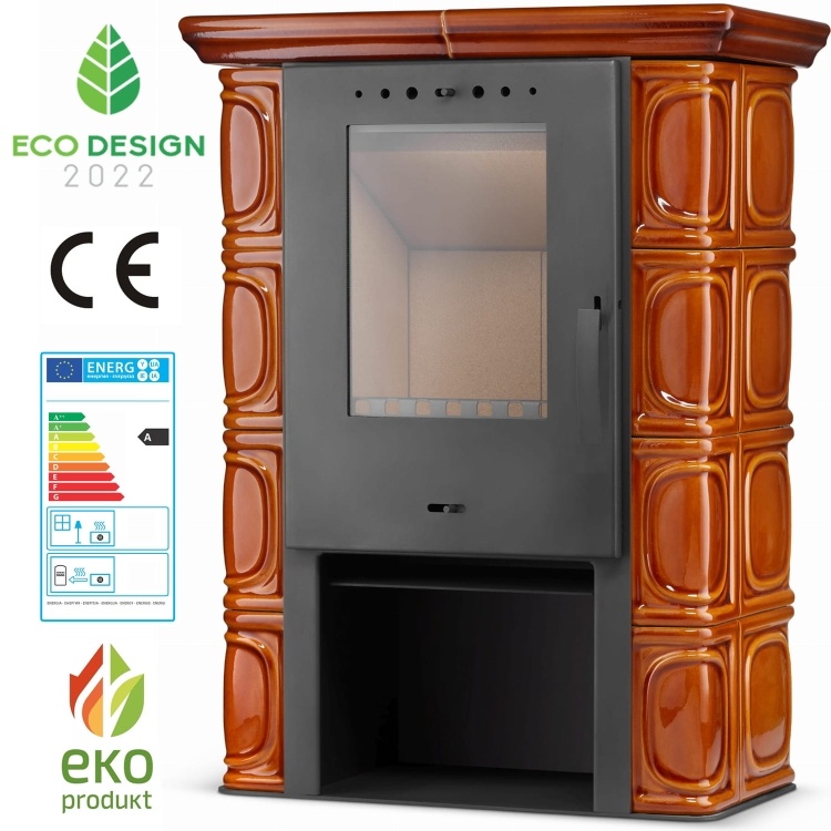 Tegelkachel - houtkachel - 10 kW - keramisch - ELDUR - honing