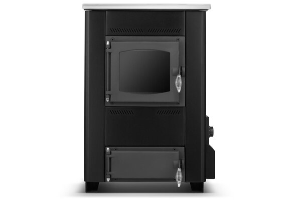 CV houtkachel met kookplaat - 15 kW - TEMY ES 15 - zwart