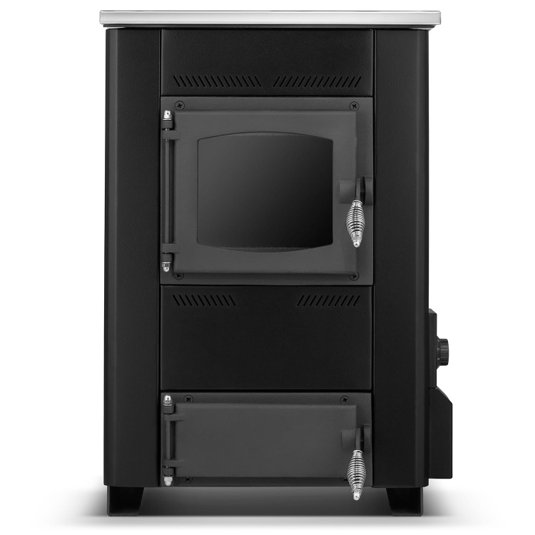 CV houtkachel met kookplaat - 15 kW - TEMY ES 15 - zwart