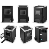 CV houtkachel met kookplaat - 15 kW - TEMY ES 15 - zwart