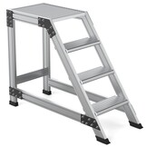 Magazijntrap - 3 treden + platform - aluminium - 3 m werkhoogte