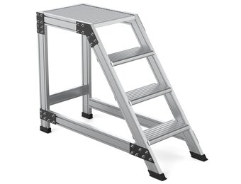HIGHER Magazijntrap 4 treden Aluminium 83PRO