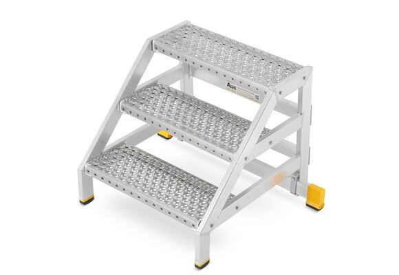Magazijntrap - 3 treden - aluminium - 2,6 m werkhoogte