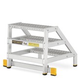 Magazijntrap - 3 treden - aluminium - 2,6 m werkhoogte