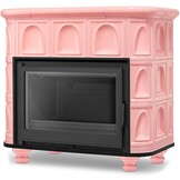 Tegelkachel - houtkachel - 13 kW - keramisch - FLORENCE - roze