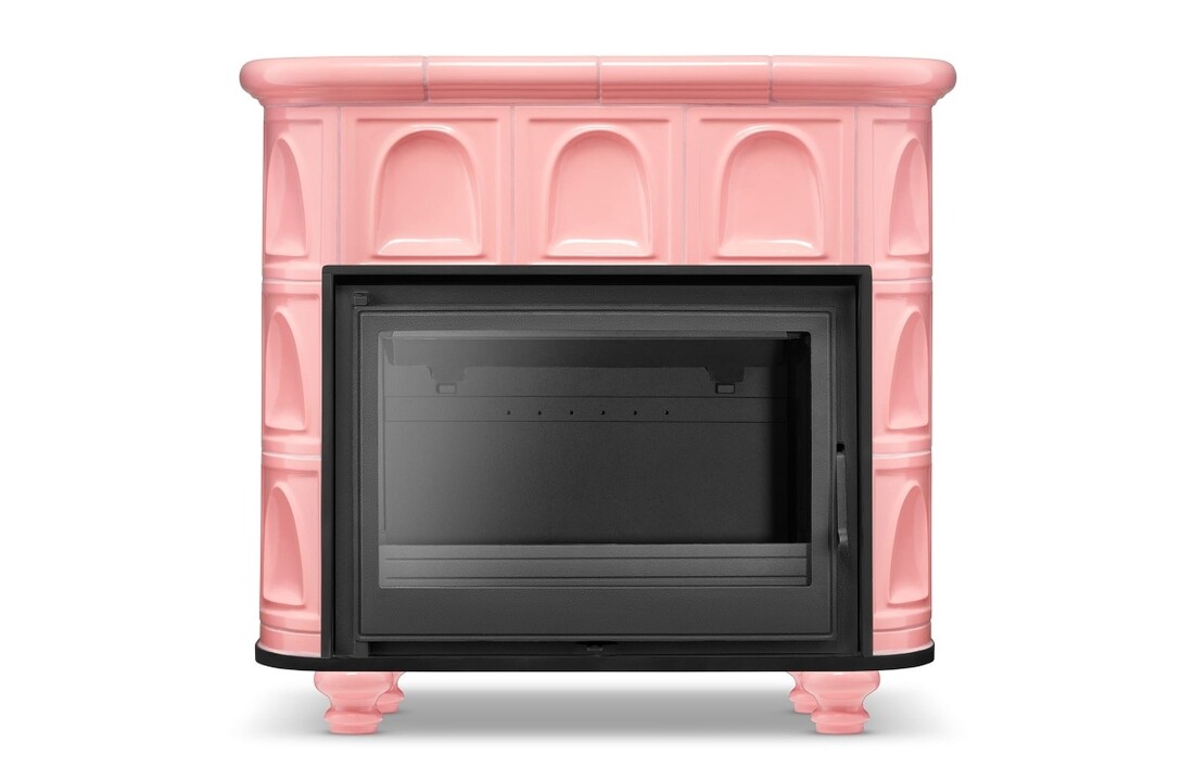 Tegelkachel - houtkachel - 13 kW - keramisch - FLORENCE - roze