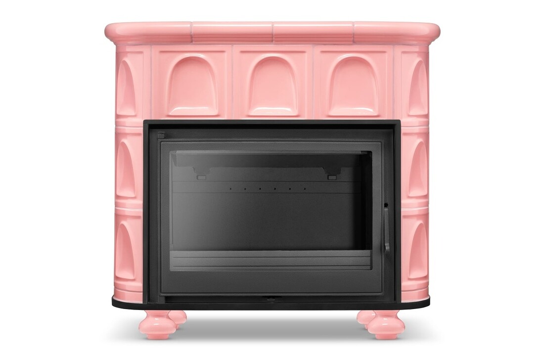 Tegelkachel - houtkachel - 13 kW - keramisch - FLORENCE - roze