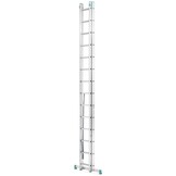 Dubbele aluminium ladder 2x14 met 7,90m werkhoogte