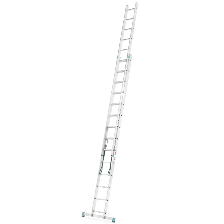 Dubbele aluminium ladder 2x14 met 7,90m werkhoogte