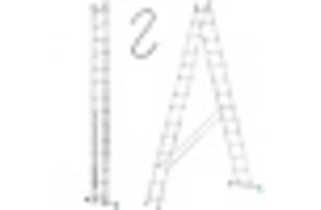 Dubbele aluminium ladder 2x14 met 7,90m werkhoogte