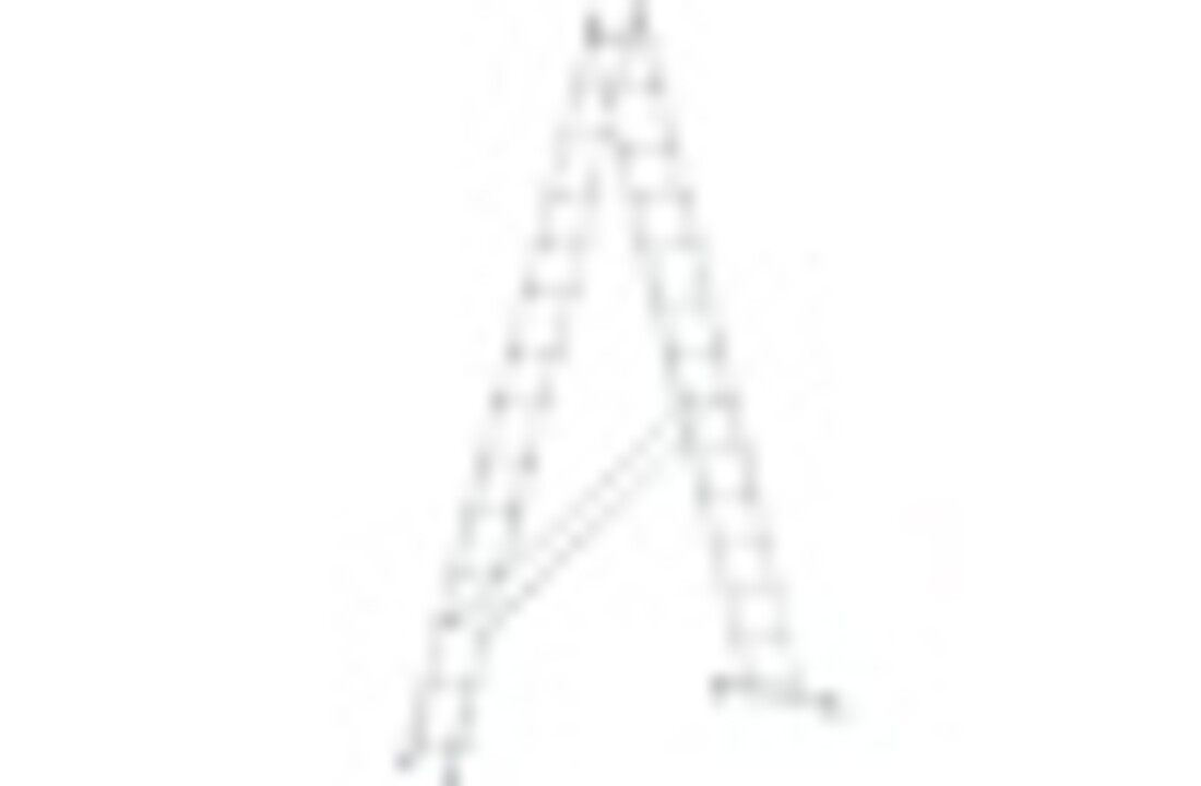 Dubbele aluminium ladder 2x14 met 7,90m werkhoogte