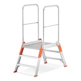 ALOSS magazijnwerkplatform met dubbele toegang, 2 treden