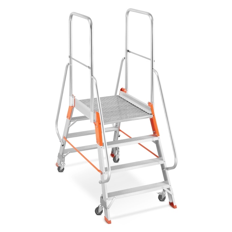 ALOSS magazijnwerkplatform met dubbele toegang, 2 treden