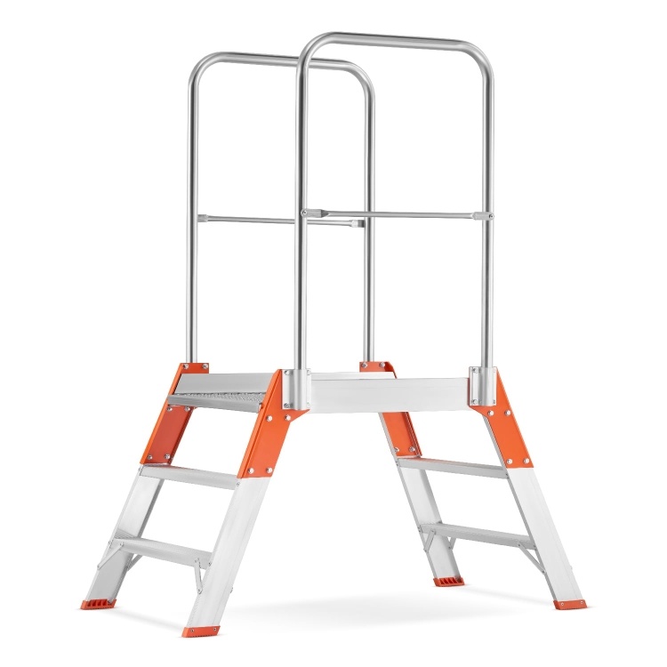 ALOSS magazijnwerkplatform met dubbele toegang, 2 treden