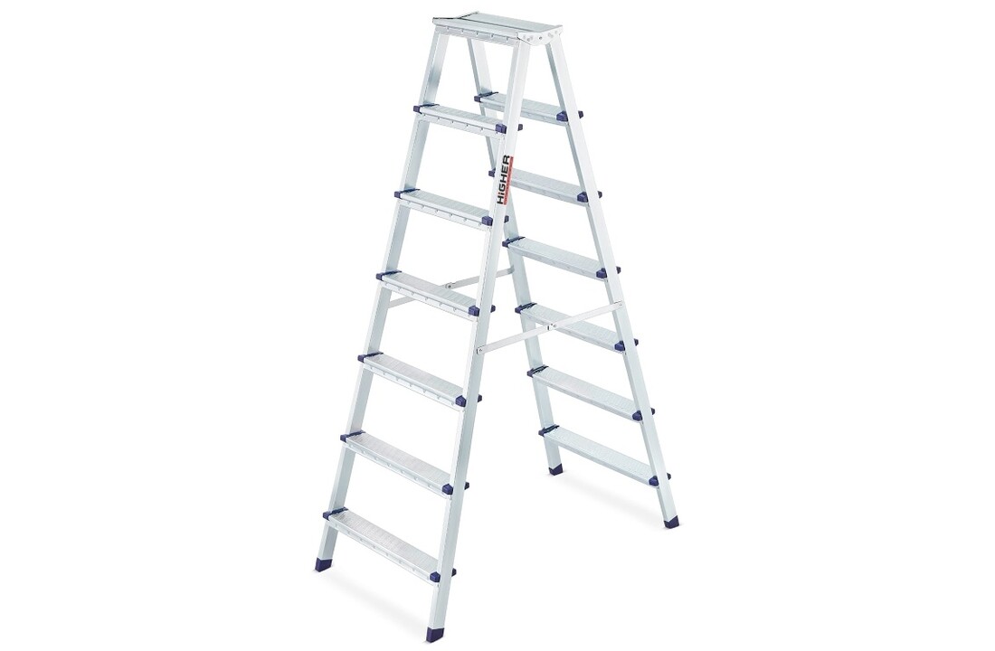 Dubbele Huishoudladder HIGHER 2x7 met Antislip - 125kg