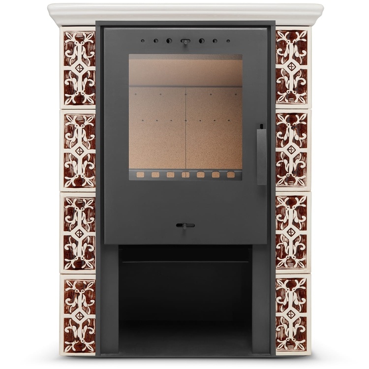 Tegelkachel - houtkachel -10 kW - keramisch - JASMIN - bruin