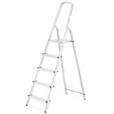 Huishoudtrap - 5 treden - aluminium - 2,97 m werkhoogte