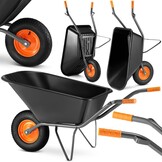 Kruiwagen 150 liter - tot 210 kg - zwart/oranje